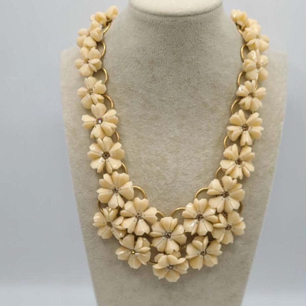 J Crew Lucite Petunia Statement Necklace